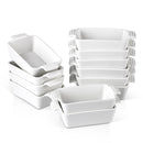 6/12-Piece 210ML White Porcelain Bake Plate Pans w/ Handle,Ceramic