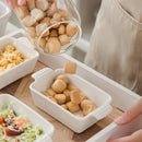 6/12-Piece 210ML White Porcelain Bake Plate Pans w/ Handle,Ceramic