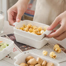 6/12-Piece 210ML White Porcelain Bake Plate Pans w/ Handle,Ceramic