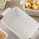 6/12-Piece 210ML White Porcelain Bake Plate Pans w/ Handle,Ceramic