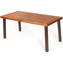 Rectangular Acacia Wood Dining Table Rustic Furniture for Indoor & Outdoor HW66354