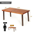 Rectangular Acacia Wood Dining Table Rustic Furniture for Indoor & Outdoor HW66354