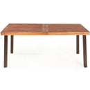 Rectangular Acacia Wood Dining Table Rustic Furniture for Indoor & Outdoor HW66354