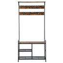 3-In-1 Industrial Coat Rack Shoe Bench Entryway Hall Tree w/Storage Shelf