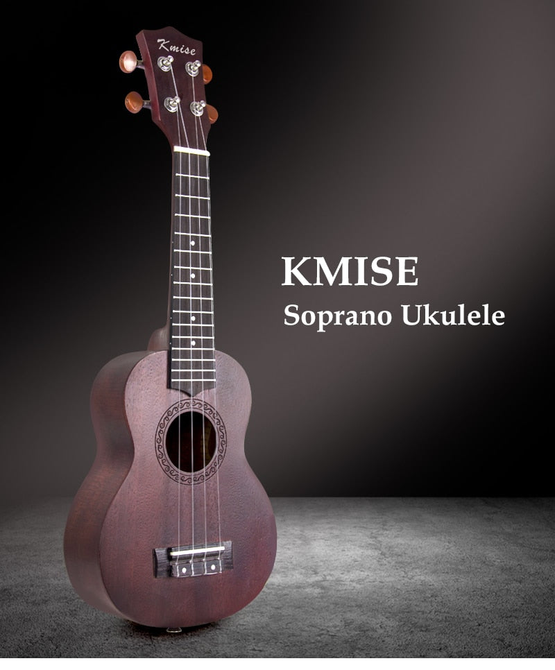 Ukulele Soprano Mahogany 21 inch Hawaii Guitar Kits with Gifts Gig Bag Tuner String Strap Booklet for Beginner