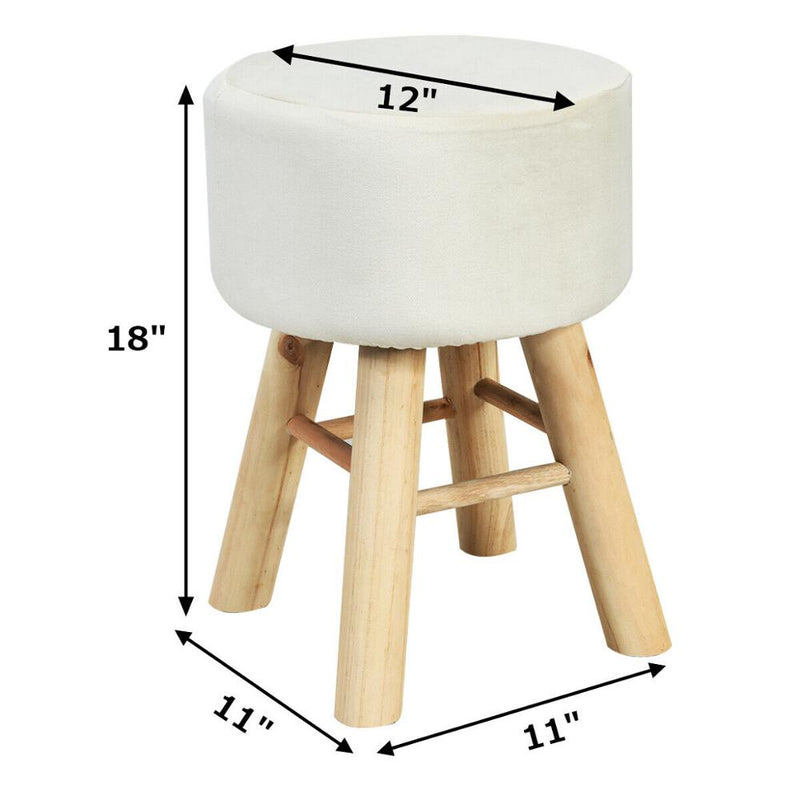 Dressing Stool Vanity Makeup Padded Cushioned Chair Wood Leg Piano Seat