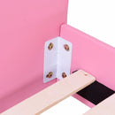 Giantex Kids Children PU Upholstered Platform Wooden Princess Bed Bedroom Furniture Pink HW59101