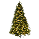 7.5Ft Pre-Lit Artificial Christmas Tree Hinged w/ 540 LED Lights & Pine Cones CM20636
