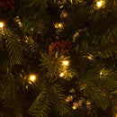 7.5Ft Pre-Lit Artificial Christmas Tree Hinged w/ 540 LED Lights & Pine Cones CM20636