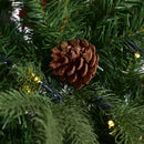 7.5Ft Pre-Lit Artificial Christmas Tree Hinged w/ 540 LED Lights & Pine Cones CM20636