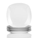 6-Piece 7.5 Inch White Porcelain Dessert Plate Set Snack Fruit Cake Plate Dishes Set Kitchen