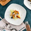 6-Piece 7.5 Inch White Porcelain Dessert Plate Set Snack Fruit Cake Plate Dishes Set Kitchen