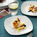 6-Piece 7.5 Inch White Porcelain Dessert Plate Set Snack Fruit Cake Plate Dishes Set Kitchen