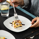 6-Piece 7.5 Inch White Porcelain Dessert Plate Set Snack Fruit Cake Plate Dishes Set Kitchen