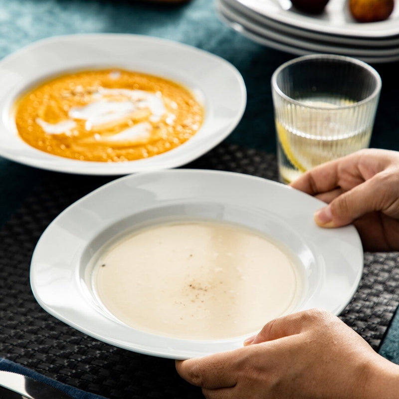 6-Piece 8.5" Pasta Plates Dinner Plates Round Deep Porcelain Soup