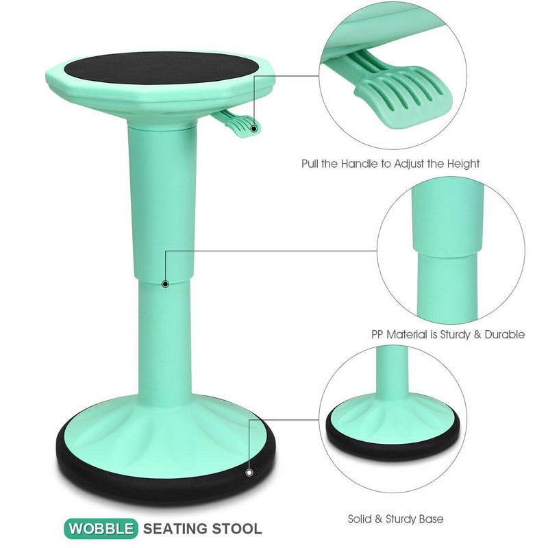 Wobble Chair Height Adjustable Active Learning Stool Sitting Home Office Green