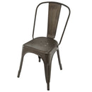 Set of 4 Dining Side Chair Stackable Bistro Cafe Metal Stool Vintage