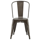 Set of 4 Dining Side Chair Stackable Bistro Cafe Metal Stool Vintage