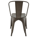 Set of 4 Dining Side Chair Stackable Bistro Cafe Metal Stool Vintage