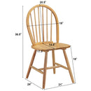 Set of 2 Vintage Windsor Side Chairs Wood Spindleback Dining Room Natural