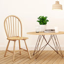 Set of 2 Vintage Windsor Side Chairs Wood Spindleback Dining Room Natural