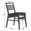 Set of 4 Dining Side Chairs Armless PU Leather Upholstered Seat Wooden Leg Black