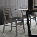 Set of 4 Dining Side Chairs Armless PU Leather Upholstered Seat Wooden Leg Black