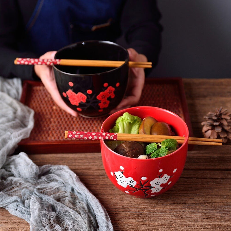 2-Piece Special Design Japanese Style 470ML Porcelain Bowl Set