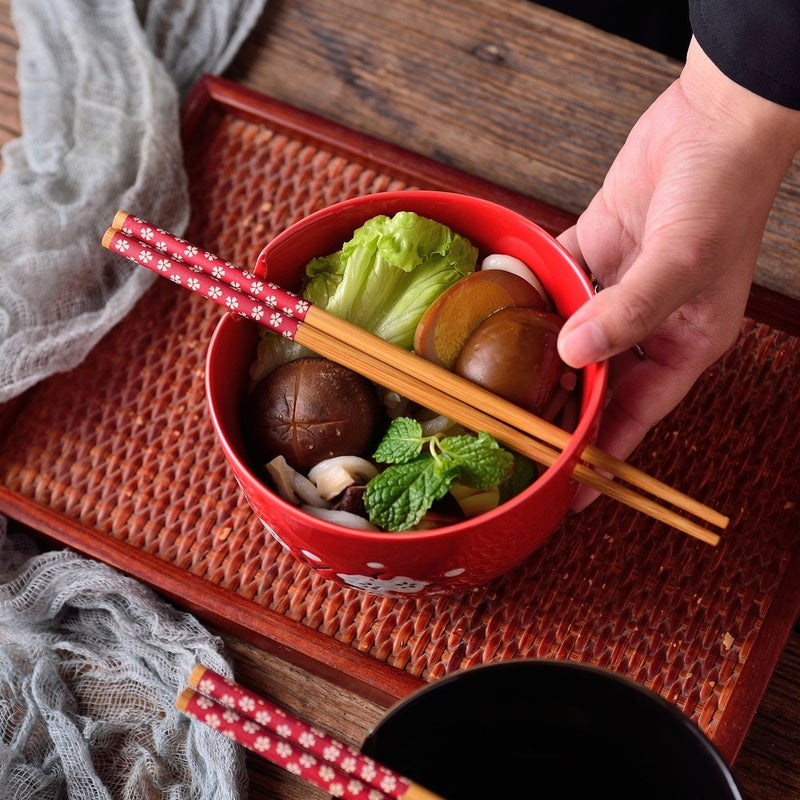 2-Piece Special Design Japanese Style 470ML Porcelain Bowl Set