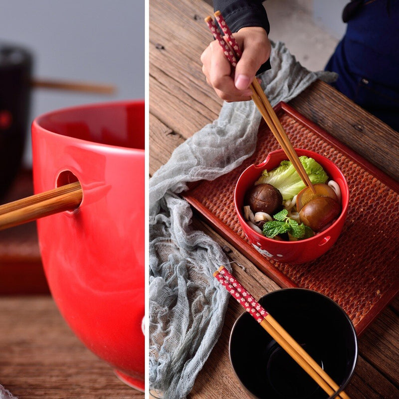 2-Piece Special Design Japanese Style 470ML Porcelain Bowl Set