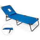 Folding Chaise Lounge Chair Bed Adjustable Outdoor Patio Beach Camping Recliner OP70467