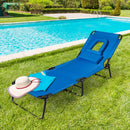 Folding Chaise Lounge Chair Bed Adjustable Outdoor Patio Beach Camping Recliner OP70467