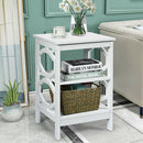 3-tier Nightstand Sofa Side End Accent Table Storage Display Shelf HW65690