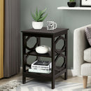 3-tier Nightstand Sofa Side End Accent Table Storage Display Shelf HW65690