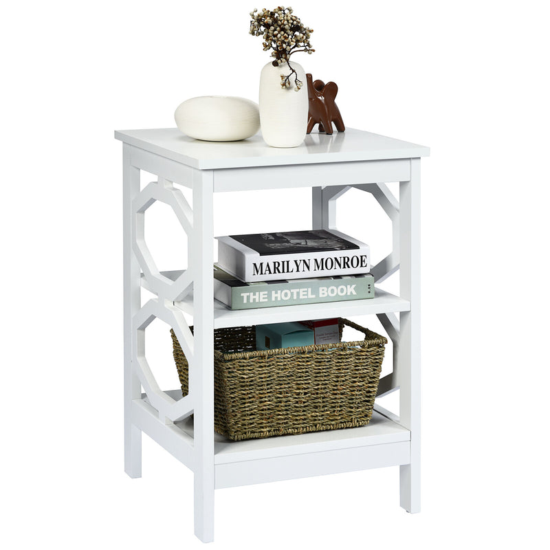 3-tier Nightstand Sofa Side End Accent Table Storage Display Shelf HW65690