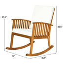 2PC Outdoor Acacia Wood Rocking Chair Patio Backyard Garden Lawn W/ Cushion 2*HW63886