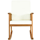 2PC Outdoor Acacia Wood Rocking Chair Patio Backyard Garden Lawn W/ Cushion 2*HW63886