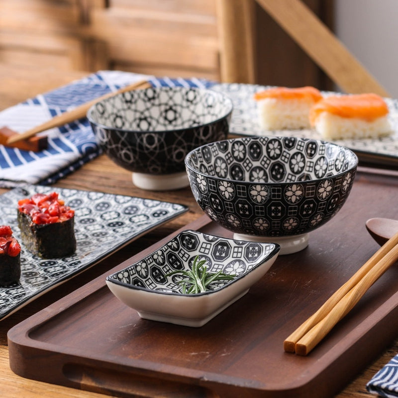 Japanese Style Porcelain Sushi Set with Gift Box