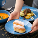 Dark Blue 4-Piece Vintage Look Stoneware Ceramic Dinner Set