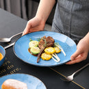 Dark Blue 4-Piece Vintage Look Stoneware Ceramic Dinner Set