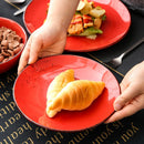 Red Vintage 4-Piece Ceramic Dinner Set service for One person