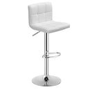 1 PC Bar Stool Swivel Adjustable PU Leather Barstools Bistro Pub Chair White