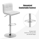 1 PC Bar Stool Swivel Adjustable PU Leather Barstools Bistro Pub Chair White