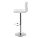1 PC Bar Stool Swivel Adjustable PU Leather Barstools Bistro Pub Chair White