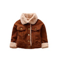 Autumn Winter Casual Fashion Baby Long Sleeve Solid Color Plus Velvet Coat Kids Outerwear New Arrival