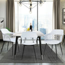 Set of 4 Dining Chair Modern Hollow Back Plastic Arm Chair w/ Metal Legs 2*HW64140