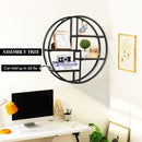 Hanging Storage Shelf Round Circular Wall-Mounted 4-Tier Rack Room Decoration