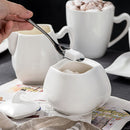3-Piece White Ceramic Sugar and Creamer Pot Sets with Lid