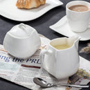 3-Piece White Ceramic Sugar and Creamer Pot Sets with Lid