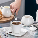 3-Piece White Ceramic Sugar and Creamer Pot Sets with Lid